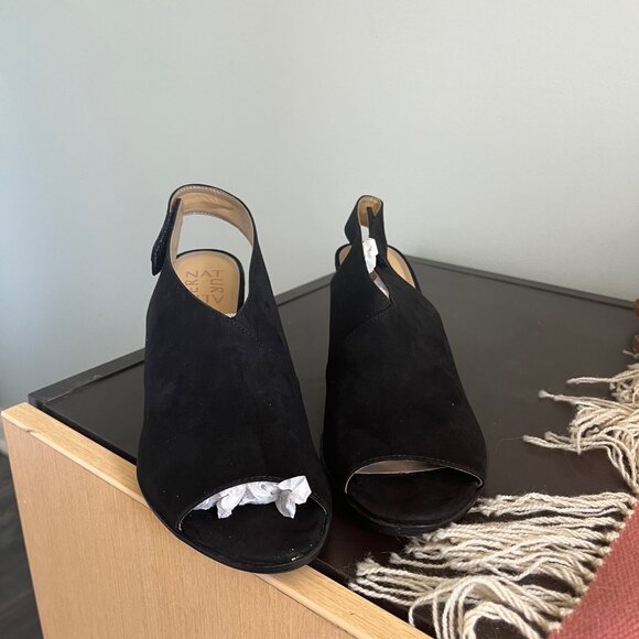 black peep toe heels SIZE 8 - Picture 2 of 4